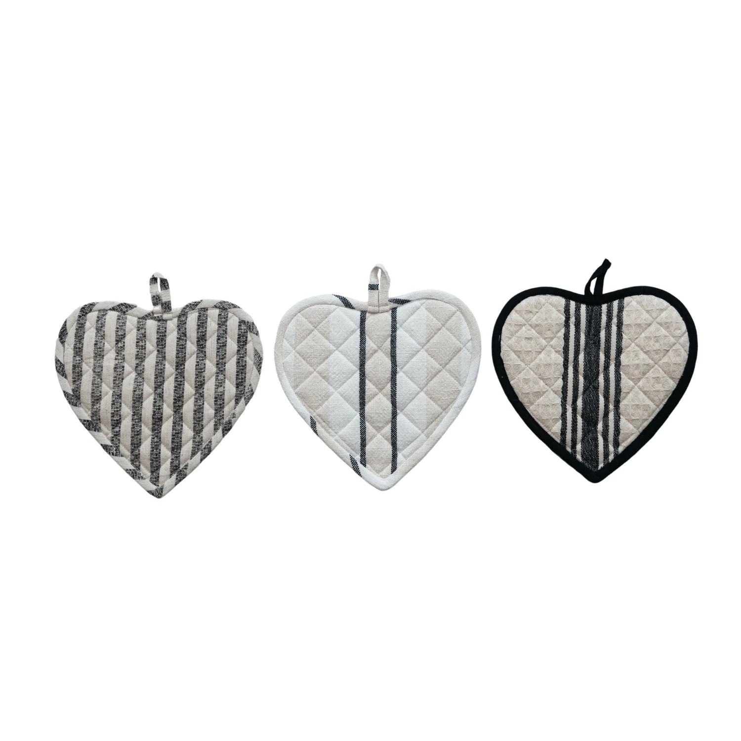 Cotton Quilted Heart Shaped Pot Holder - Heat Resistant Oven Mitt & Kitchen Handle Protector for Baking, Cooking & Serving - Perfect Valentine's Day Gift