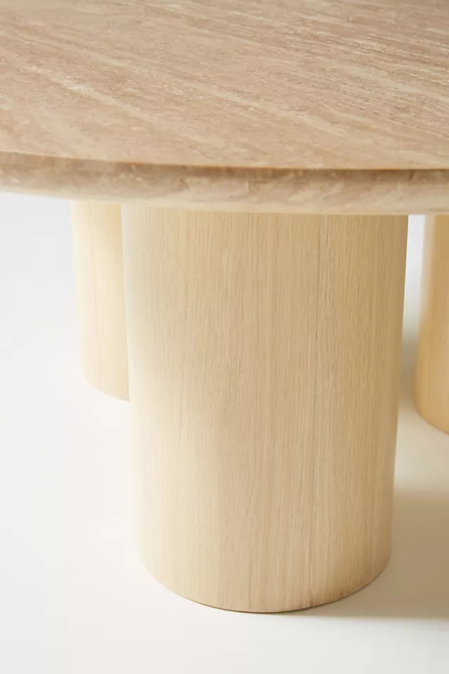 Handmade Wooden Round Coffee Table - Indian Design, Natural Wood Finish - Perfect for Living Room, Lounge, or Office Decor