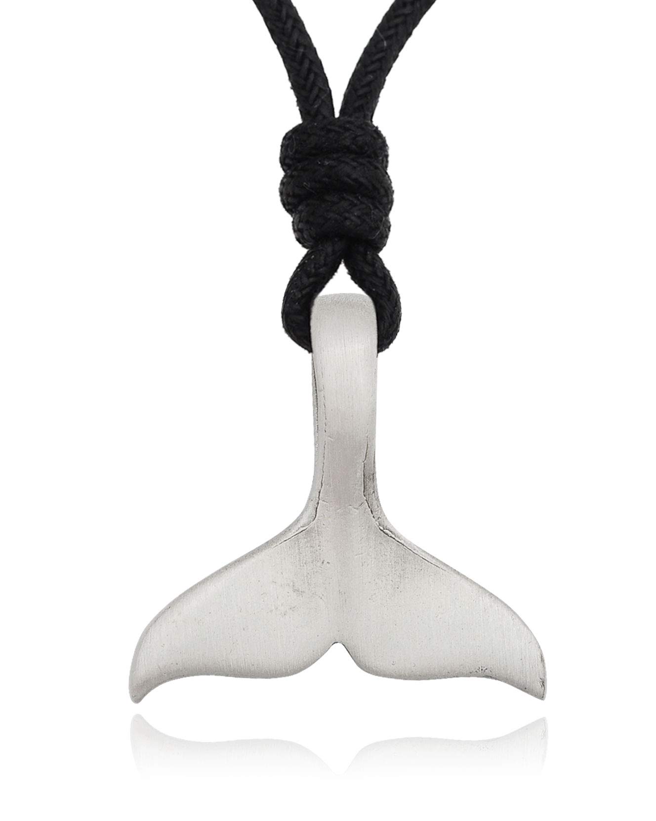 Whale Tail Silver Pewter Charm Necklace Pendant - Elegant Handmade Jewelry for Women - Perfect for Beach Parties, Boho Fashion & Gift Giving