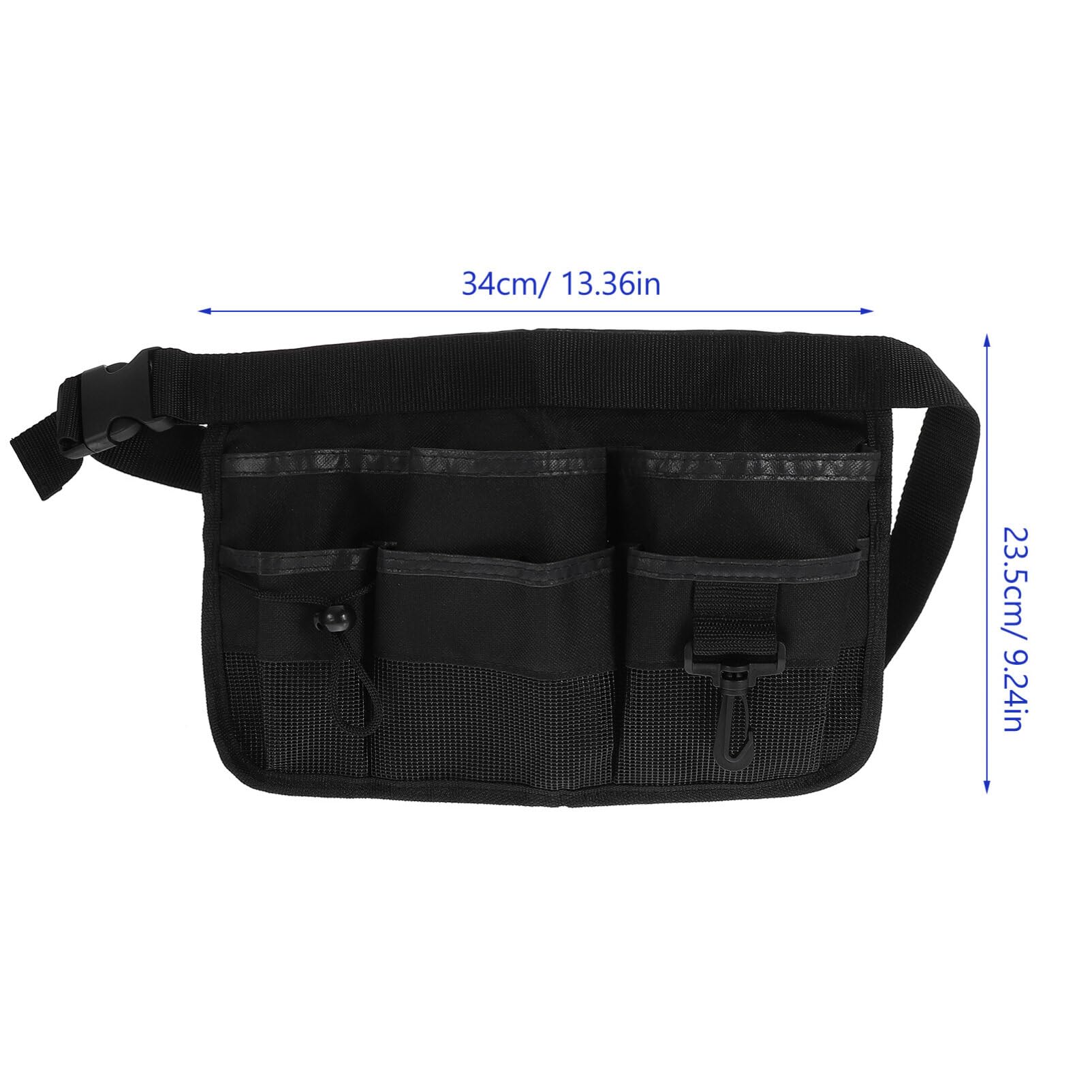UPKOCH Adjustable Waist Tool Bag - Nylon Fanny Pack with 6 Pockets & Reflective Stripe - Cleaning, Gardening, DIY Work Belt Organizer for Men & Women (Black) - Perfect for Home Repairs, Landscaping & Professional Use