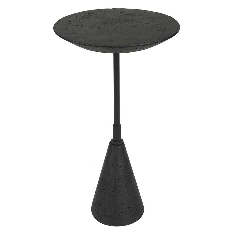 Midnight Black Accent Table - 13 x 23 Inch Small Side Table for Living Room, Bedroom & Office - Perfect for Lamps, Decor & Storage
