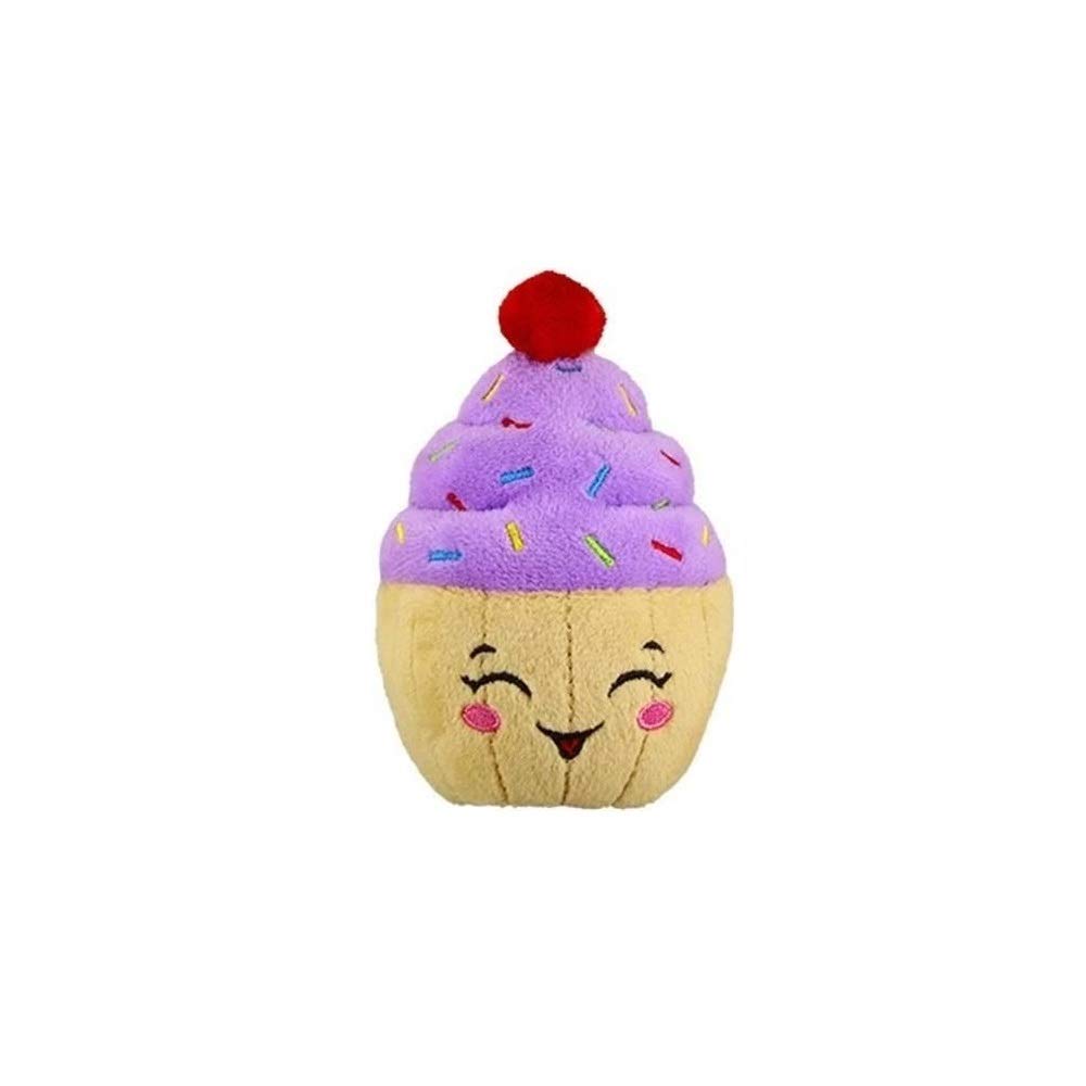 PetSport Tiny Tots Happy Birthday Cupcake Plush Dog Toy with Squeaker - Soft Interactive Puppy Toy for Small Dogs, 4.5” Cupcake Dog Chew, Perfect for Birthday Celebrations & Playtime Fun