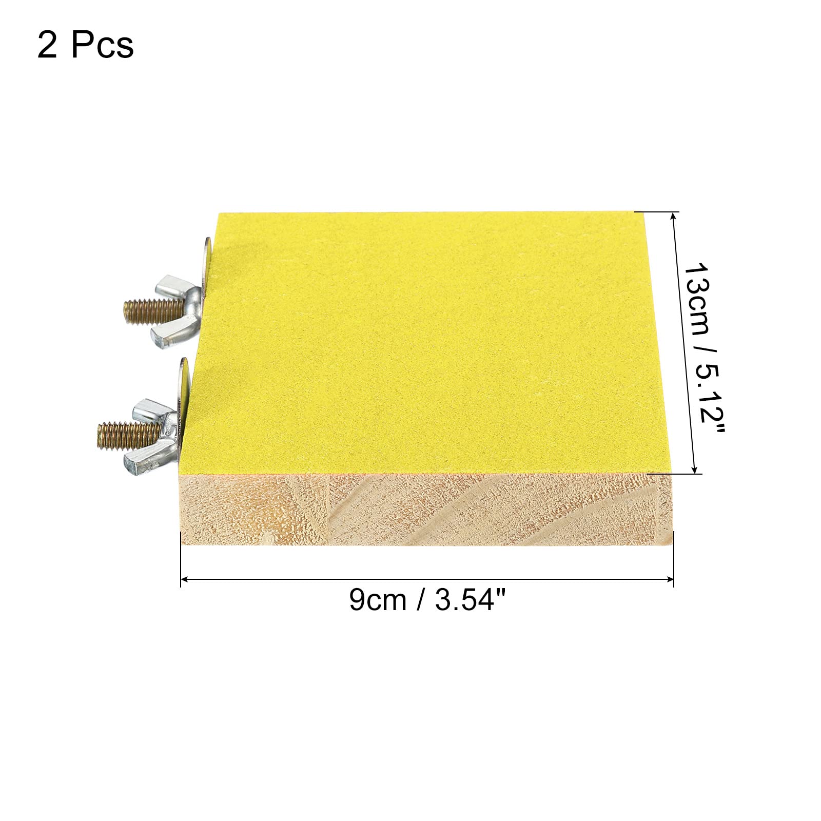 2 Pack PATIKIL Bird Perch Stand Platform - Natural Paw Grinding & Play Area for Parakeets, Cockatiels & Small Birds - Cage Accessory for Cleaning & Exercise (Yellow) - Perfect for Bird Cages, Play Gyms & Training Stations