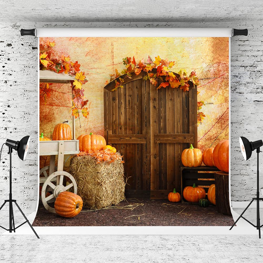 10x10ft Thanksgiving Backdrop - Autumn Pumpkin Photo Studio Props for Fall Decor