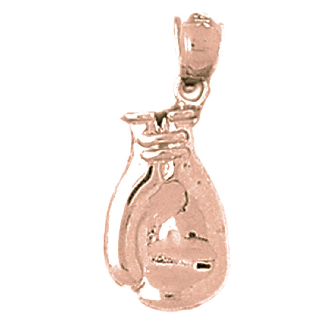 14K Rose Gold Boxing Gloves Pendant Necklace - 23mm Solid Gold Charm Jewelry for Men & Women - Perfect Gift for Boxers, Fighters & Sports Lovers