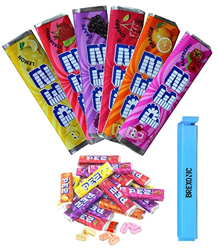 4 Pound Bulk PEZ Candy Variety Pack - 200 Individually Wrapped Rolls (Lemon, Strawberry, Cherry, Grape, Orange, Raspberry) | Full-Size Refills for Halloween, Christmas, Parties | Kids & Adult Candy with Brexonic Clip | Perfect for Trick-or-Treating, Stocking Stuffers & Office Treats