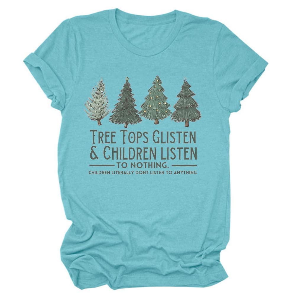 Funny Tree Tops Graphic T-Shirt for Women - Casual Short Sleeve Tee Top - Perfect for Everyday Wear, Weekend Outings & Funny Gift Ideas