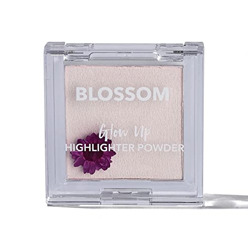 Blossom Beauty Glow Up Highlighter Powder - 4.5g Halo Shimmer Makeup for Cheekbones & Face Contouring | Vegan & Cruelty-Free | Perfect for Daily Wear & Special Occasions