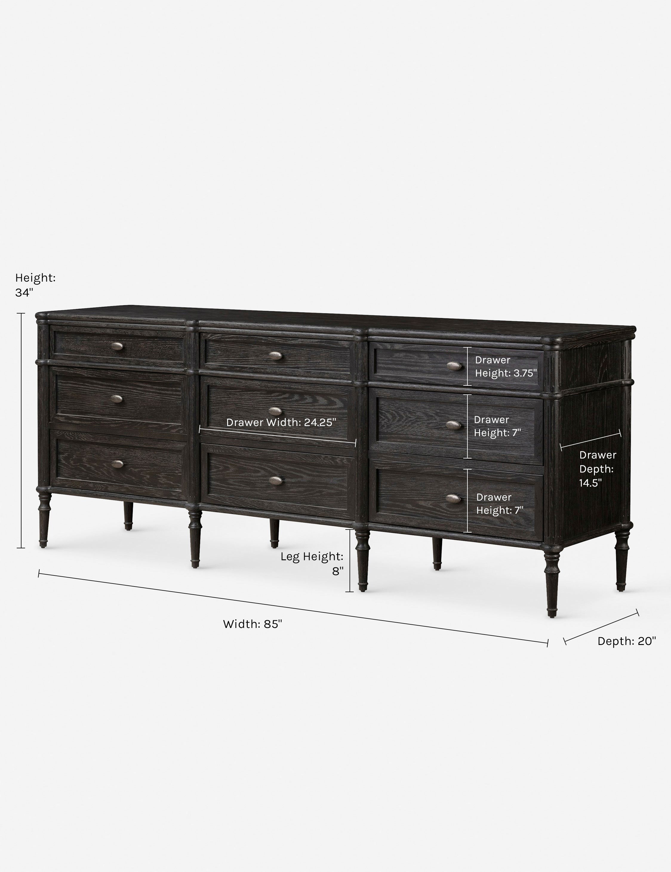 Delancey 9 Drawer Dresser - Modern Wooden Chest of Drawers for Bedroom Storage | Perfect for Organizing Clothes, Linens & Accessories in Home, Dorm or Nursery