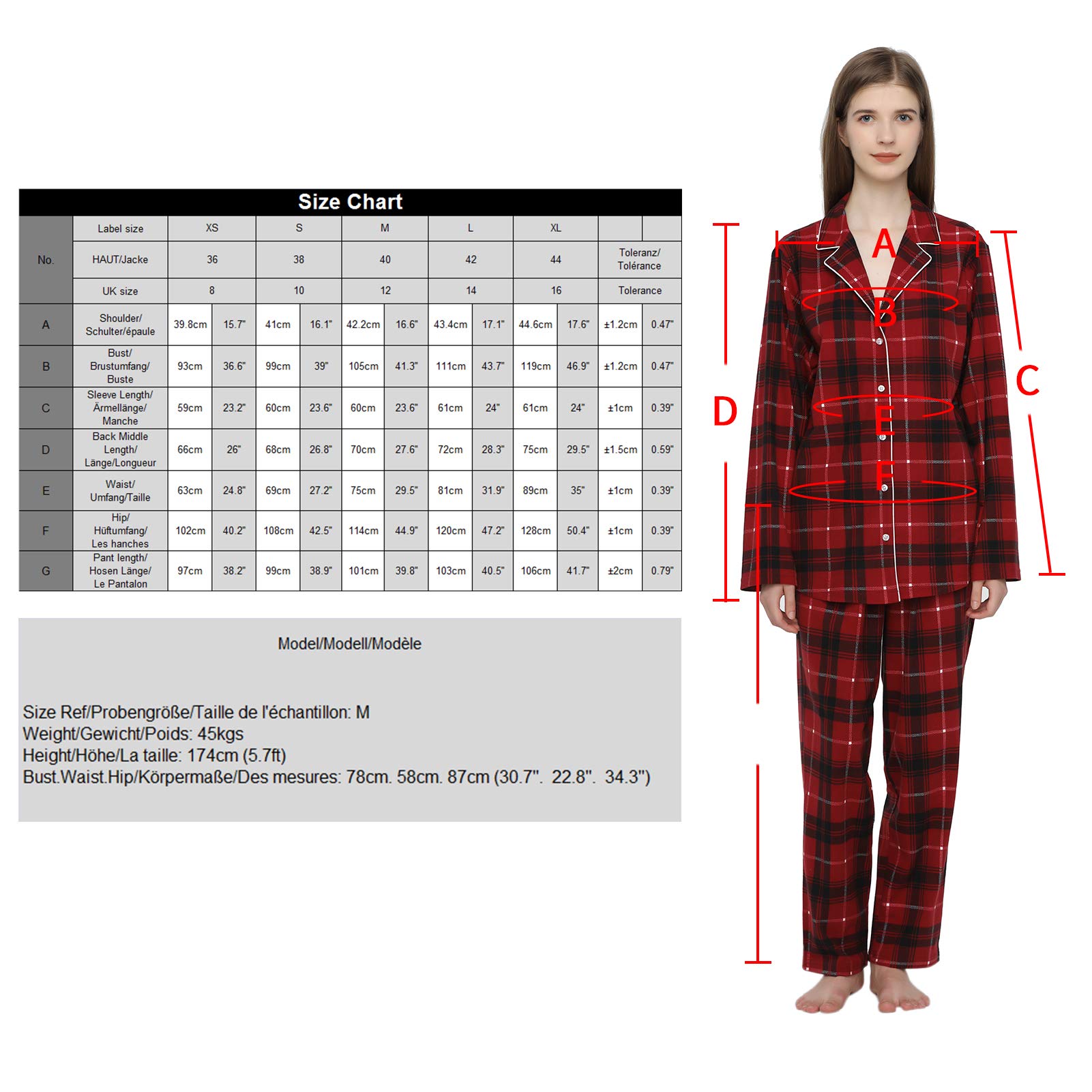 Mnemo Women's Christmas Pajama Set - Plaid Long Sleeve Top & Pants Lounge Wear Gift Set for Women - Cozy Holiday Sleepwear for Christmas Eve, Family Gatherings & Winter Nights