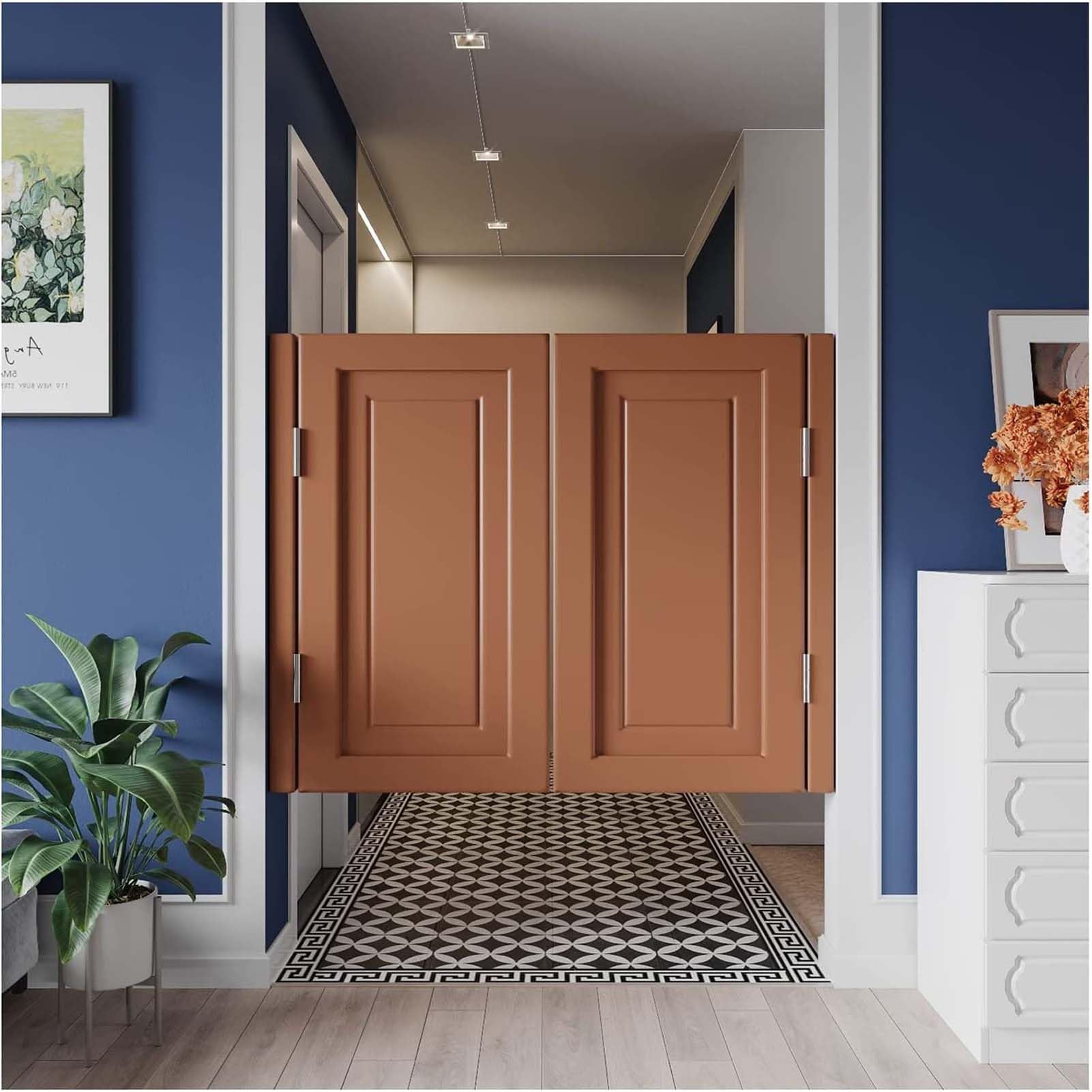 Solid Wood Interior Swinging Door - Retro Cafe Auto Close Half Waist Cowboy Style Parlor Butler Door (70x80cm) - Perfect for Restaurants, Kitchens, Shopping Malls & Western-Themed Partitions