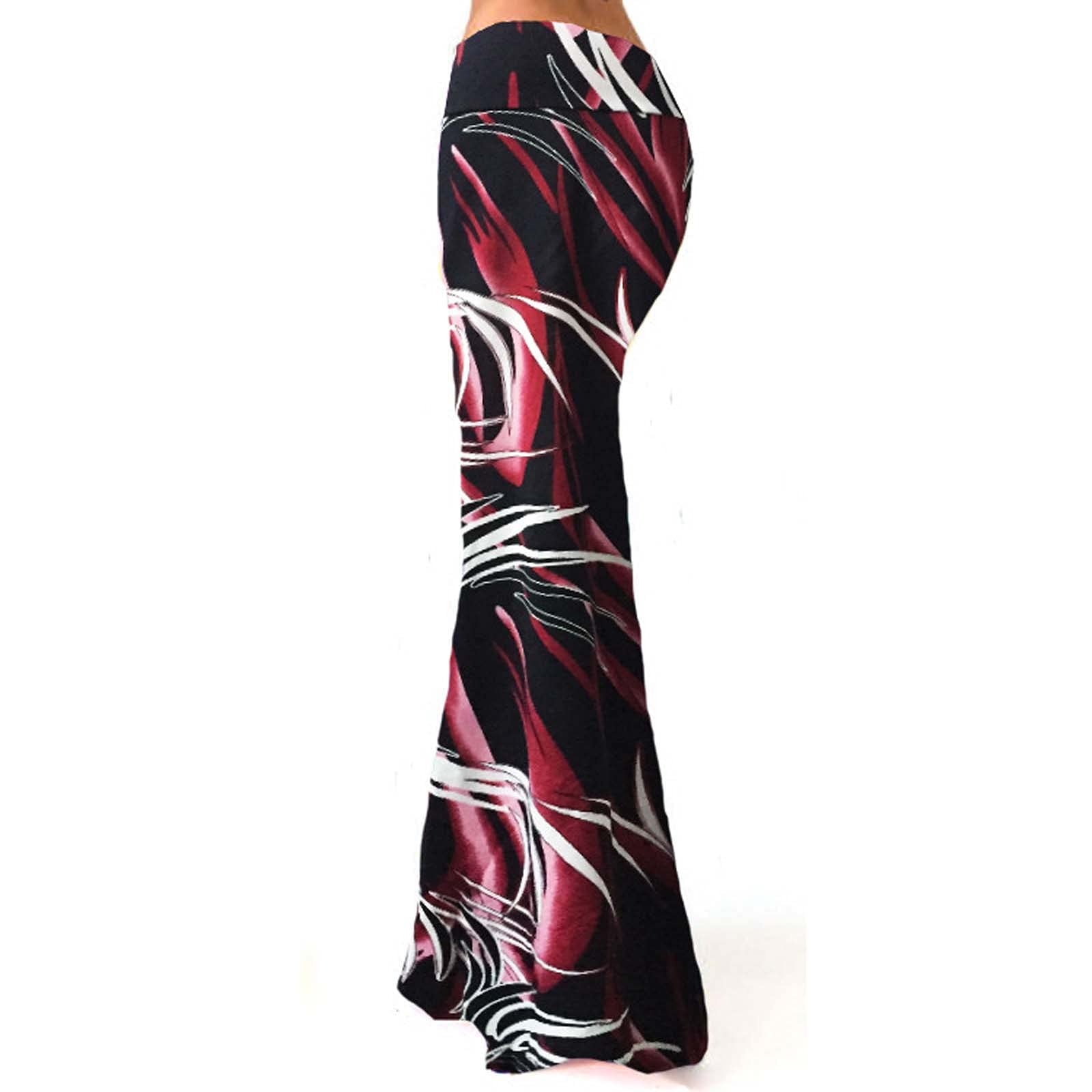 SERYU Women's Printed High Waist Maxi Skirt - Stretchy Wrap Midi Skirt with Hip Hem | Perfect for Casual Outings, Beach Vacations & Summer Fashion
