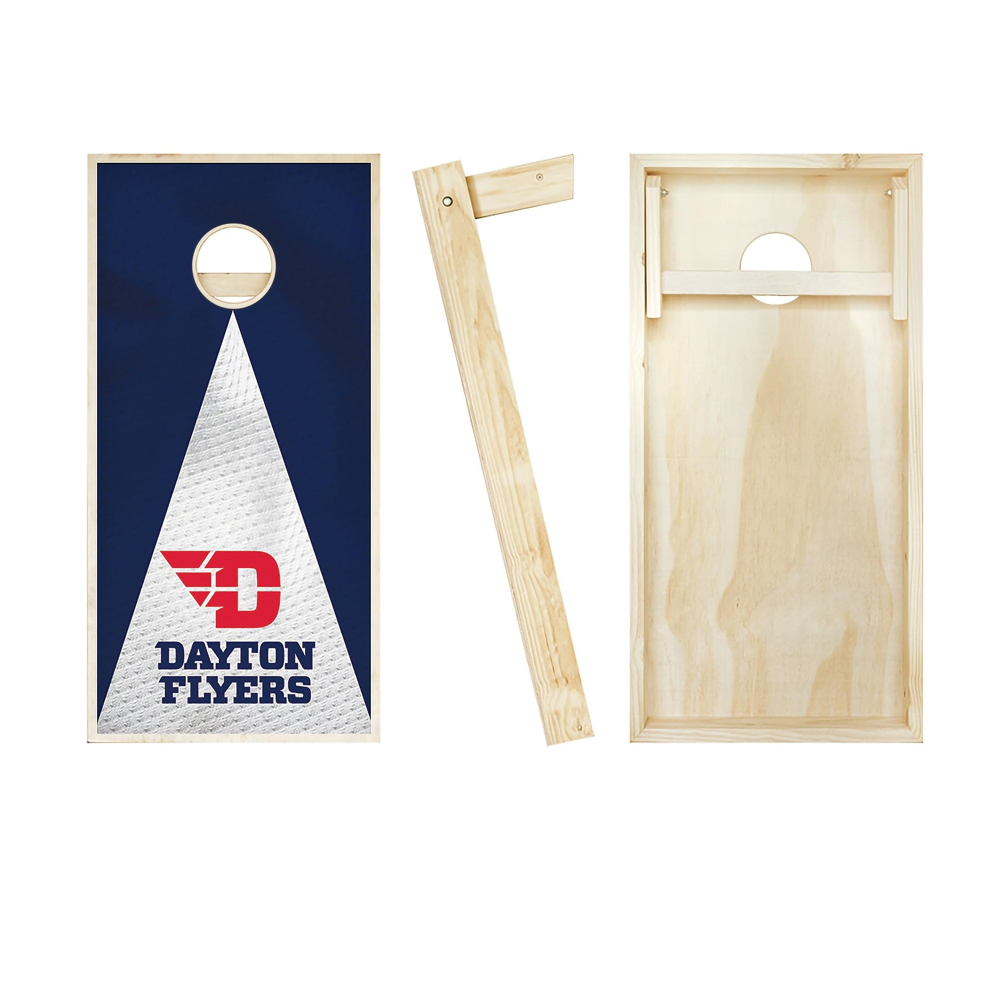 Premium Dayton Jersey Cornhole Boards Set - 2 Regulation-Sized Boards & 8 Custom Team Logo Bags | Outdoor Lawn Games, Tailgating, Backyard Parties, and BBQ Events
