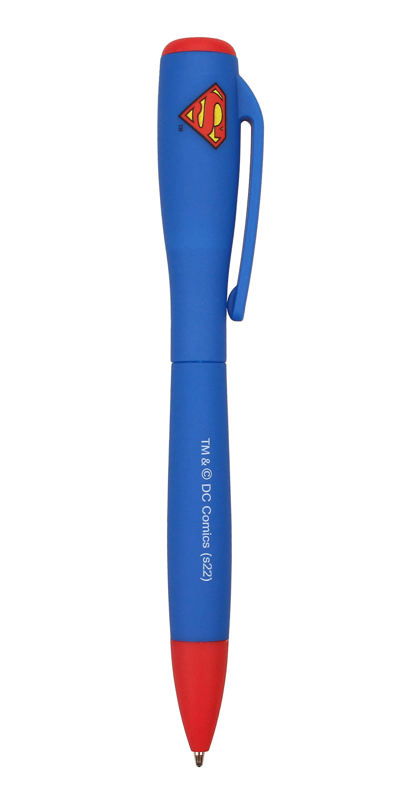 SD Toys DC Universe Light-Up Superman Logo Pen - Glow in The Dark Collectible Writing Instrument for Fans, Gifts & Comic Book Enthusiasts - Perfect for School, Office & Cosplay Events