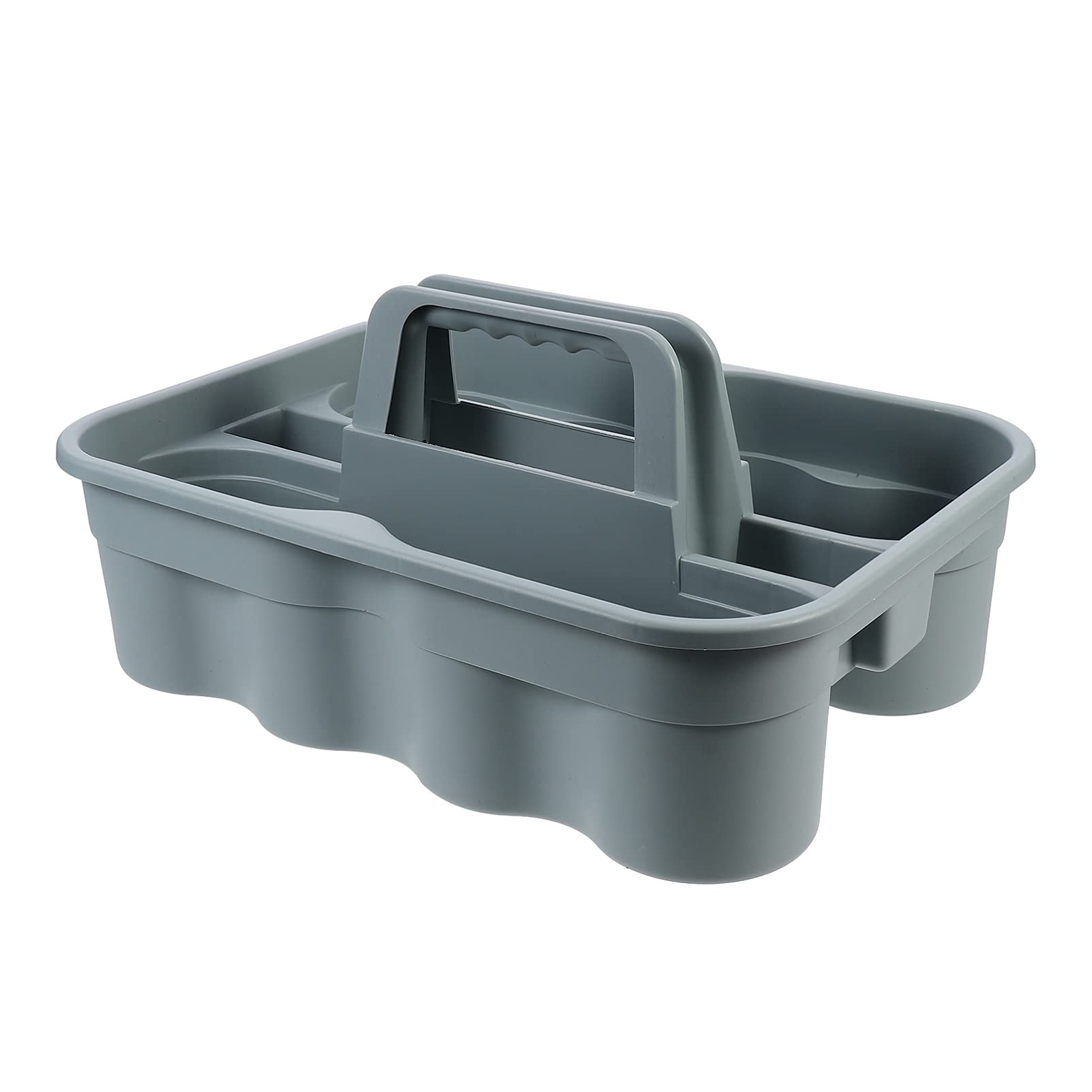 3-Compartment Plastic Cleaning Basket - Multi-Purpose Storage Organizer for Kitchen, Bathroom & Laundry - Perfect for Sponges, Brushes & Cleaning Supplies