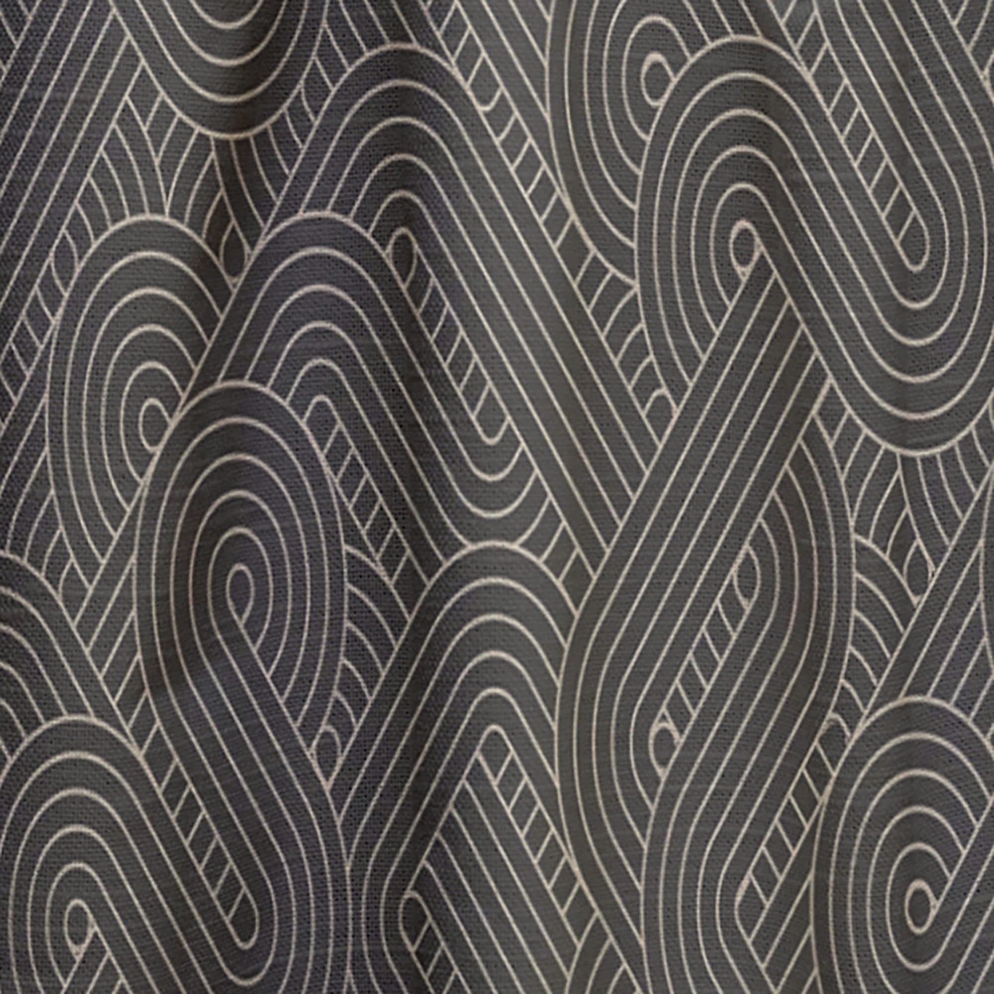 DesignQ 'Rounded Line Labyrinth' Thermal Insulated Curtains - 52x120 Inch Single Panel Window Drapes for Bedroom & Living Room - Perfect for Home Decor, Light Blocking & Temperature Control