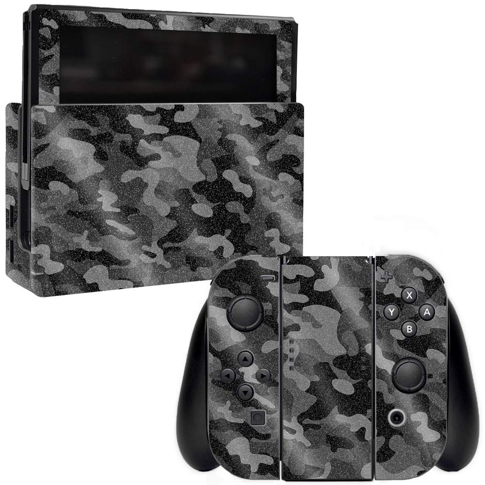 MightySkins Glossy Glitter Skin for Nintendo Switch - Black Camo | Protective & Durable High-Gloss Cover | Easy to Apply & Remove | Made in USA | Perfect for Gaming, Travel & Customization (GL-NISWI-Black Camo)