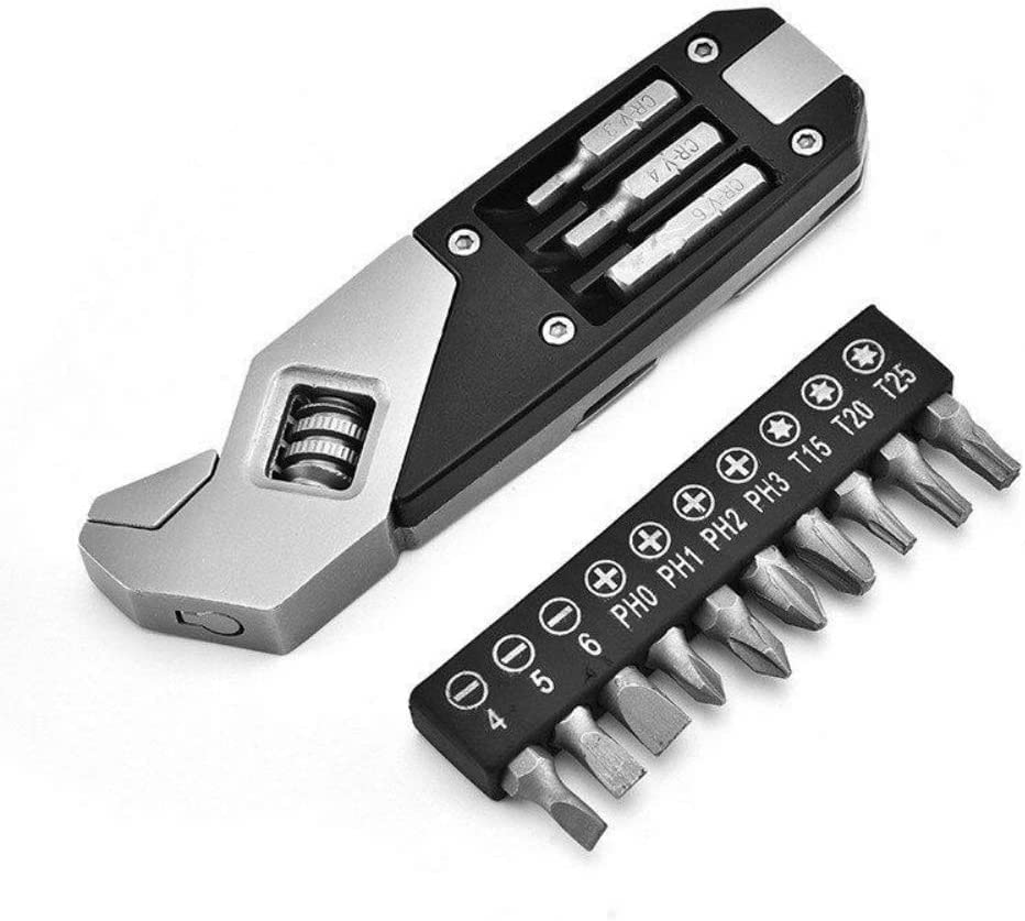 **Adjustable Foldable Multi-Tool Wrench with Screwdriver - Portable EDC Camping Gadget for Outdoor Survival, Hiking & DIY Repairs - Perfect Gift for Campers & Handymen**