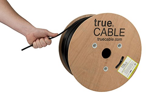 trueCABLE Cat5e Outdoor Shielded (FTP) Ethernet Cable - 500ft Waterproof Direct Burial Rated CMX, 24AWG Solid Bare Copper, 350MHz, PoE++ (4PPoE) - Ideal for Outdoor Networking, Security Cameras, and High-Speed Internet Connections