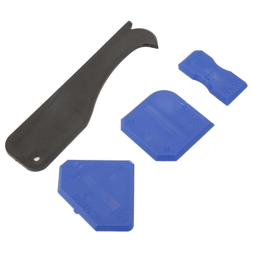 4PCS Caulking Tool Kit - Professional Sealant Finishing Tools with Silicone Scraper & Grout Remover for Perfect Caulk Lines (Blue) - Ideal for Bathroom, Kitchen & DIY Home Projects