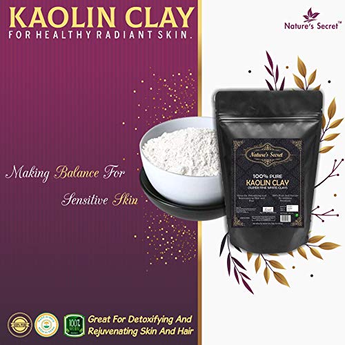 Nature's Secret White Light Kaolin Clay Powder for Face & Skin - 400g Pure White Clay Mask for Deep Cleansing, Detox & Glowing Skin | Perfect for Spa Day, Acne Treatment & DIY Skincare at Home
