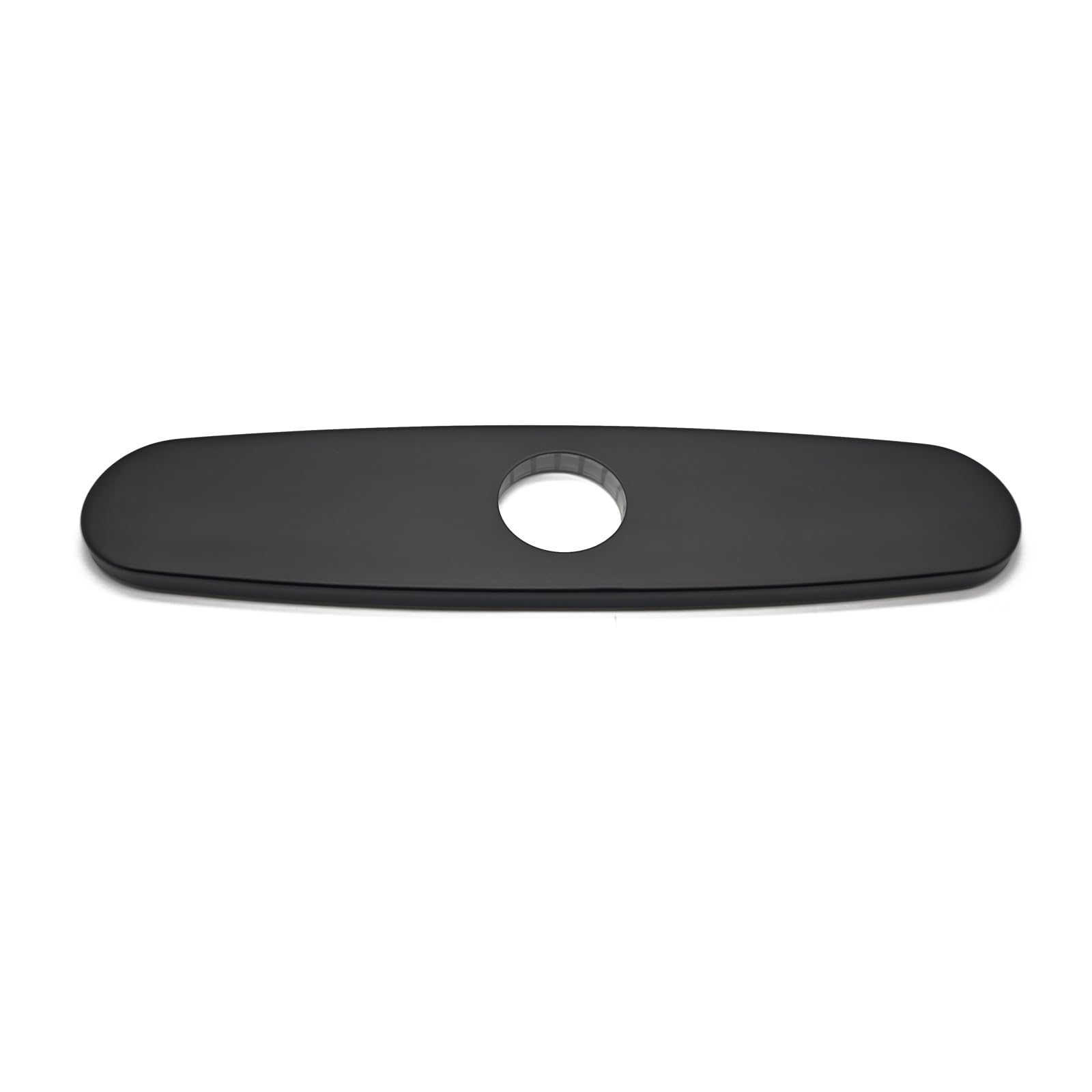 10 Inch Matte Black Stainless Steel Kitchen Faucet Cover - Modern Escutcheon Plate Tap Hole Cover Deck Plate for 1 or 3 Hole Bathroom Sink - Durable & Waterproof - Perfect for Kitchen & Bathroom Renovation, Home Upgrade & DIY Projects
