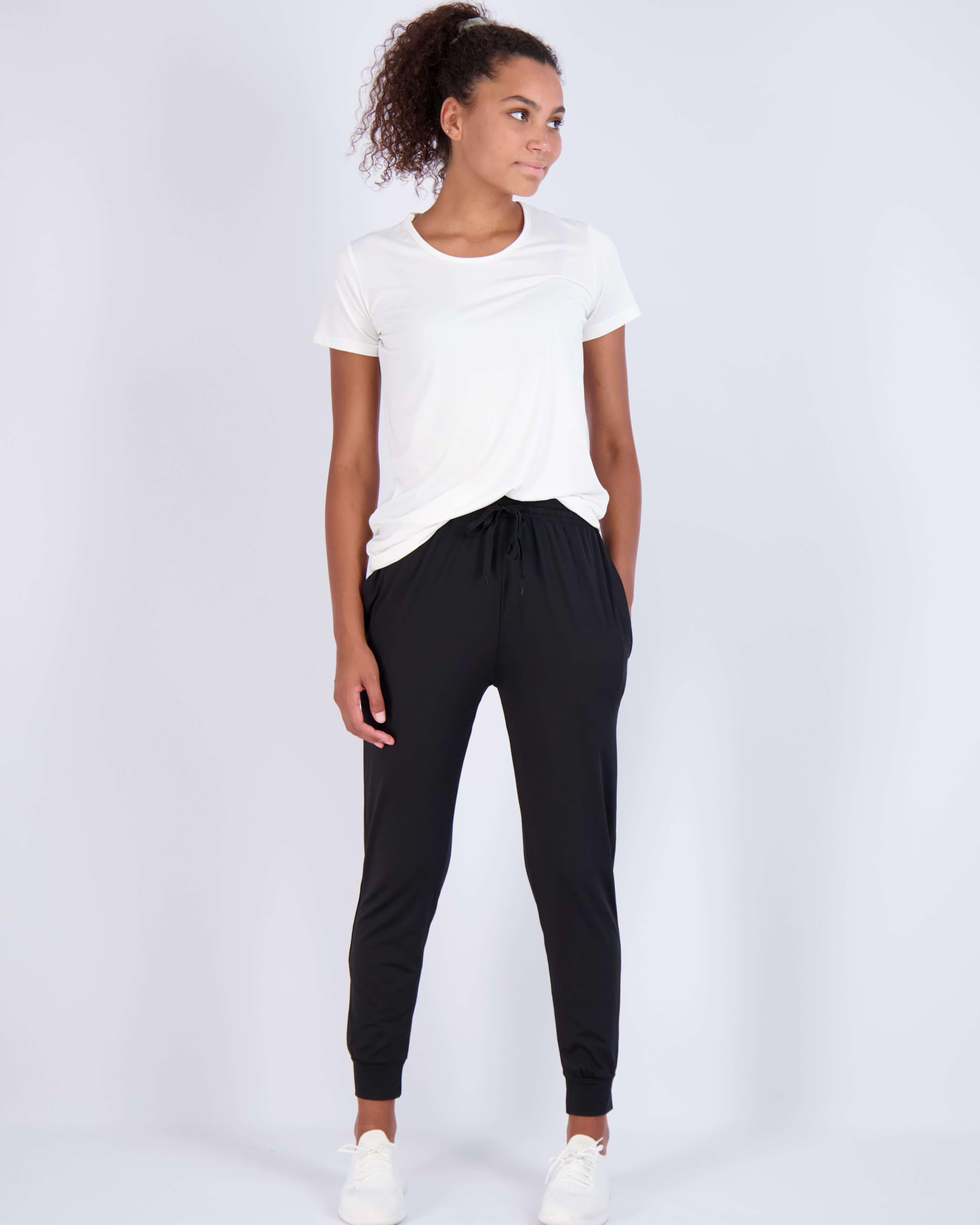 3 Pack Women's Ultra-Soft Silky Dry Fit Lounge Joggers - Lightweight Moisture Wicking Pants with Pockets for Yoga, Running & Home Wear (Plus Size Available) - Perfect for Workout, Travel & Relaxation