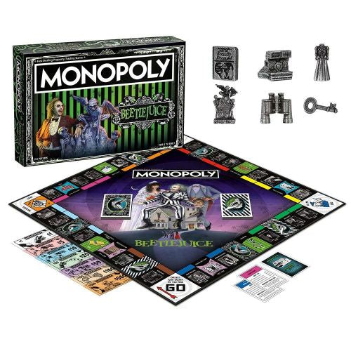 Beetlejuice Monopoly Collector's Edition Board Game - Tim Burton Movie Theme Strategy Game for Family Game Night & Halloween Parties