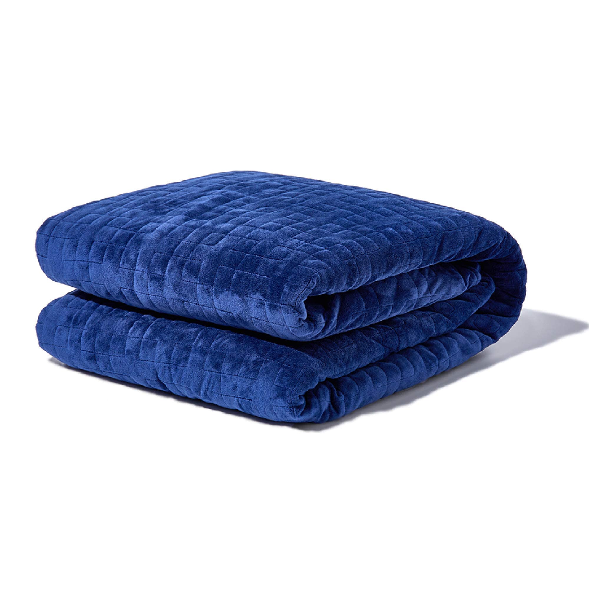 Original 15lbs Gravity Weighted Blanket for Adults - Navy Blue 48x72 Twin/Single Size, 100% Cotton Sleep Blanket with Washable Microfiber Duvet Cover | Anxiety Relief, Better Sleep & Stress Reduction for Bed, Couch or Travel