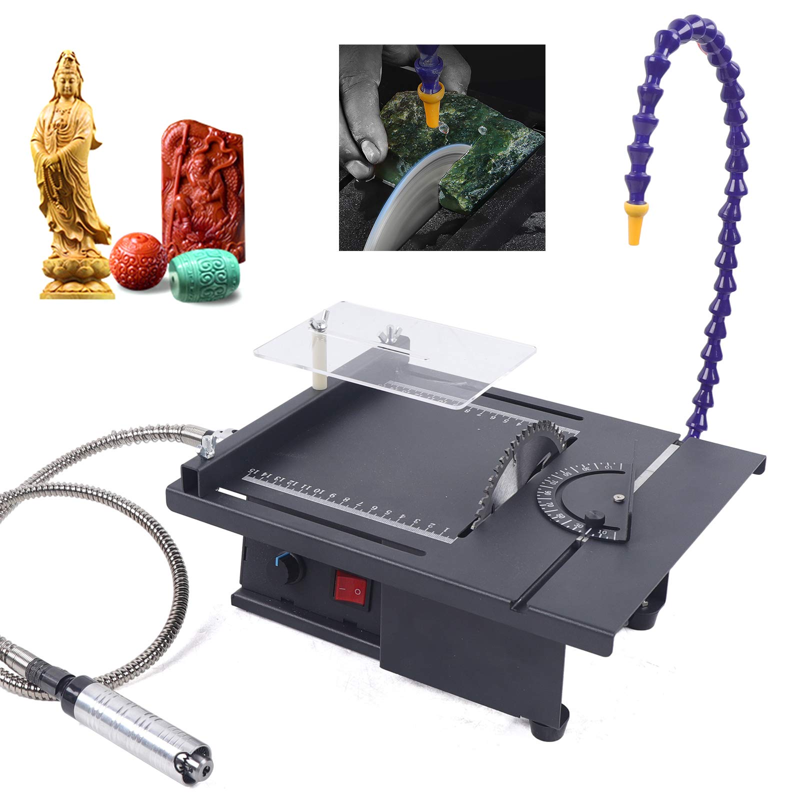 TBVECHI 7-Speed Adjustable Jewelry Polishing Machine for Gemstone, Jade, Cutting, Carving & Milling - 110V Electric Tool - Perfect for Jewelry Making, Lapidary & DIY Craft Projects
