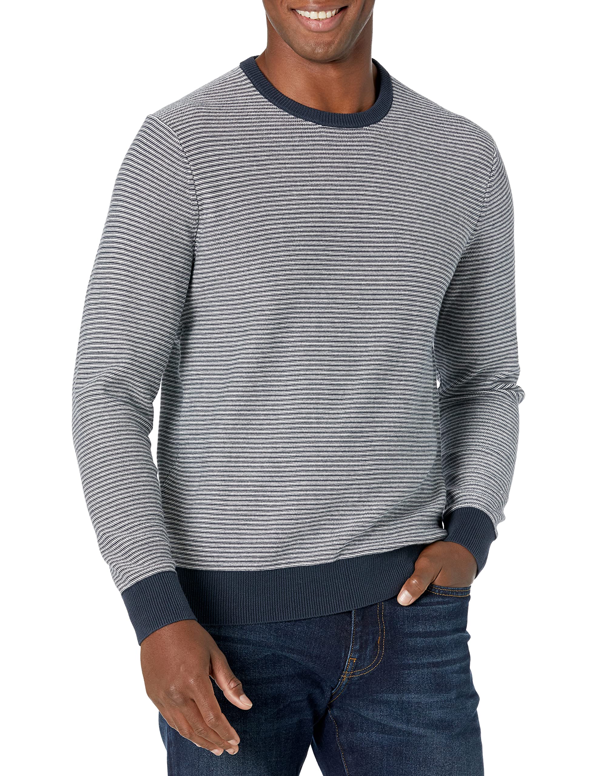 Amazon Essentials Men's Slim Fit Crewneck Sweater - Soft Cotton Knit Pullover for Casual Wear & Layering | Office, Weekend, Fall & Winter Fashion