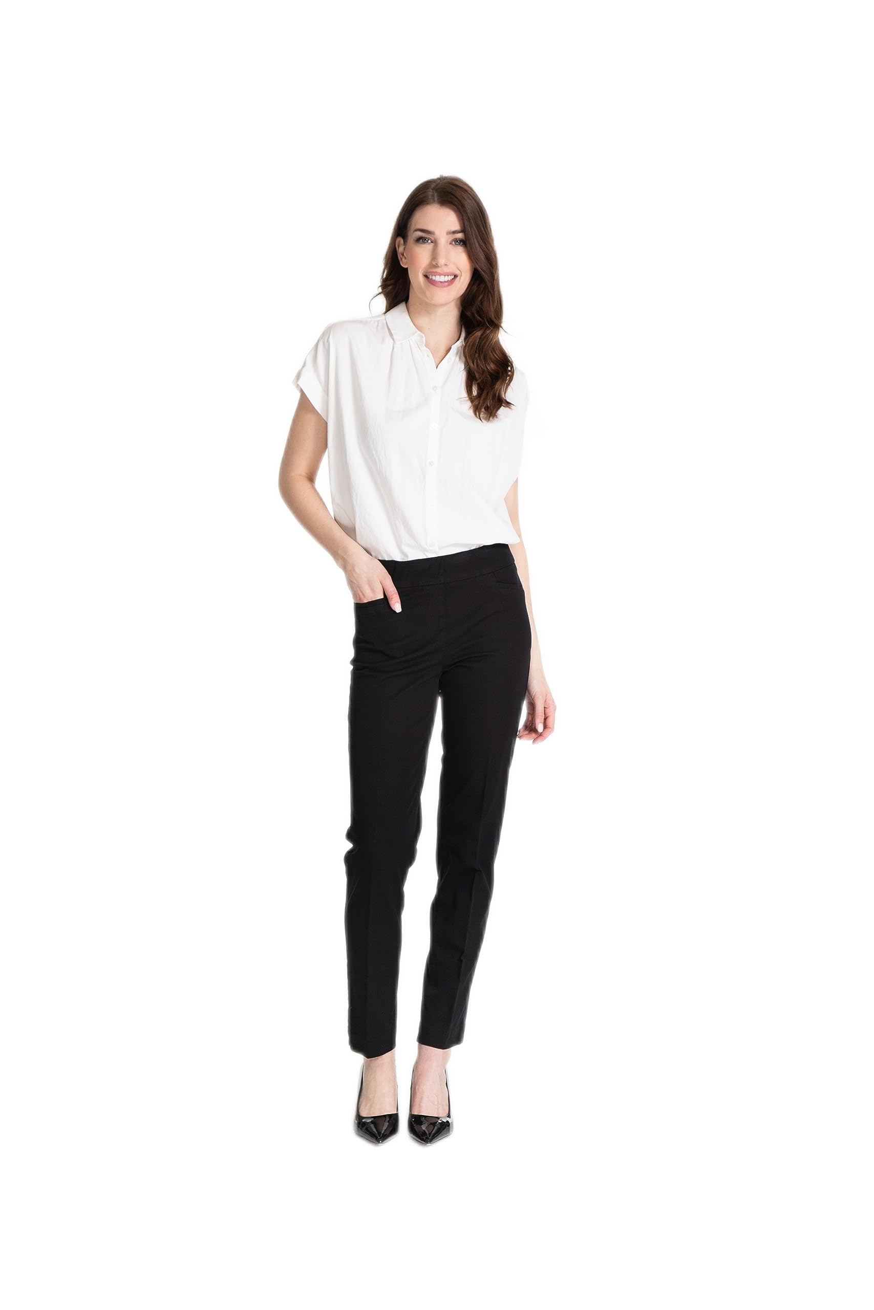 SLIM-SATION Women's Ankle Pants - Stretch Pull-On for Work & Travel