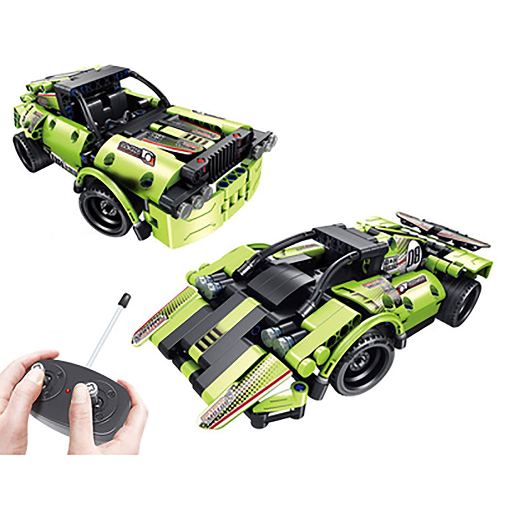 Bestoyz 2-in-1 STEM Building Toy RC Car & Racing Car - DIY Engineering Building Bricks Remote Control Vehicle - Educational STEM Toys for Kids Ages 6-8+ - Perfect for Birthday Gifts, School Projects & Creative Play