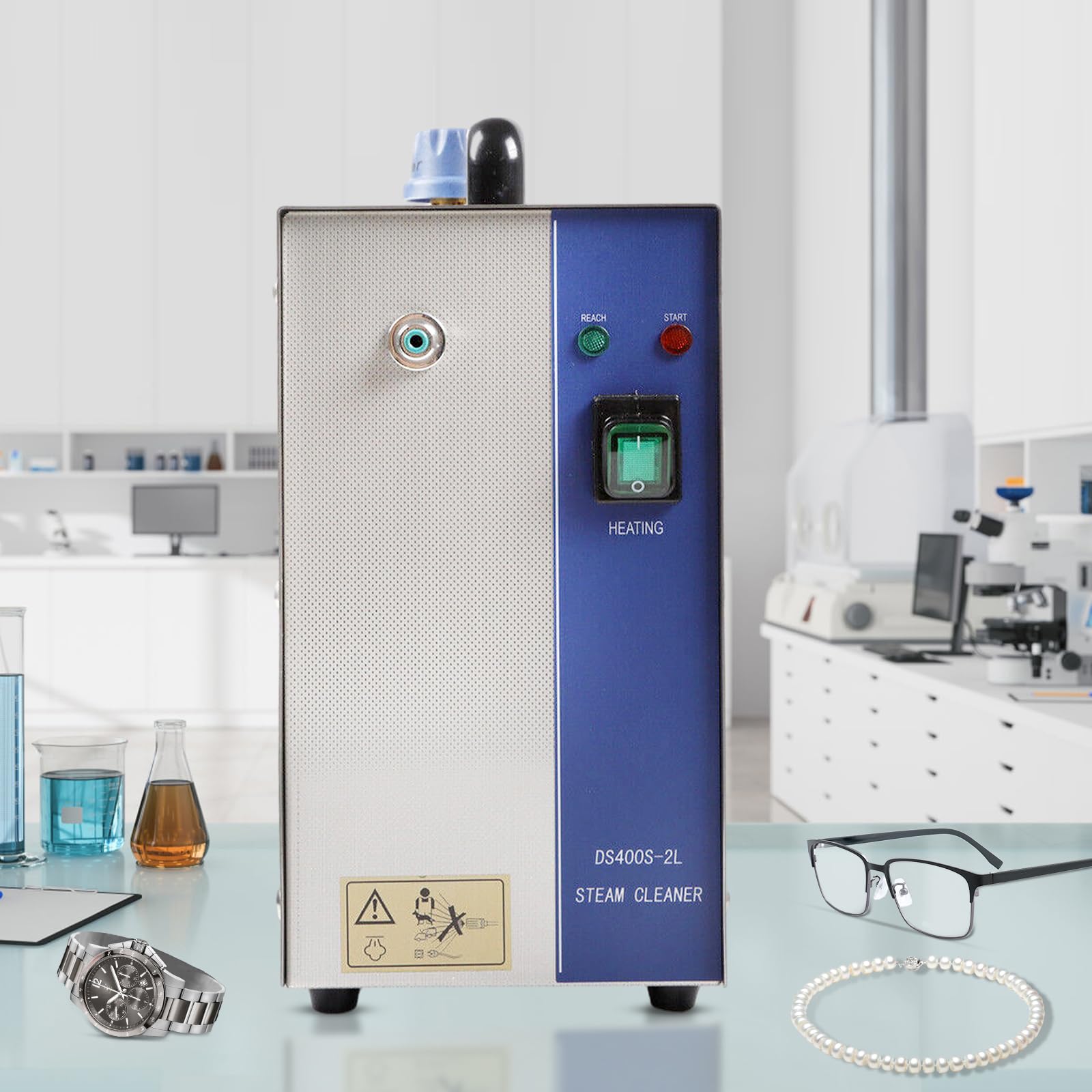 Professional Jewelry Steam Cleaner 2L, 1300W Electric Gem & Jewelry Cleaning Machine for Gold, Silver, Rings - 110V Commercial Jewelry Washer | Perfect for Jewelry Stores, Pawn Shops & Home Cleaning