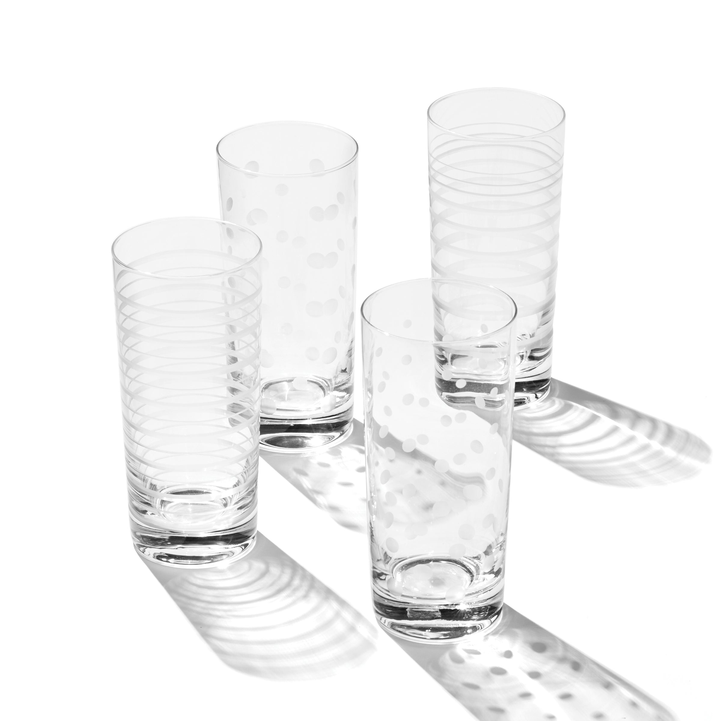 Premium Mingle Highball Glasses Set of 4 - 12oz Crystal Clear Bar Glasses for Cocktails, Whiskey, Iced Tea & Entertaining - Dishwasher Safe Drinkware for Home Bar & Parties