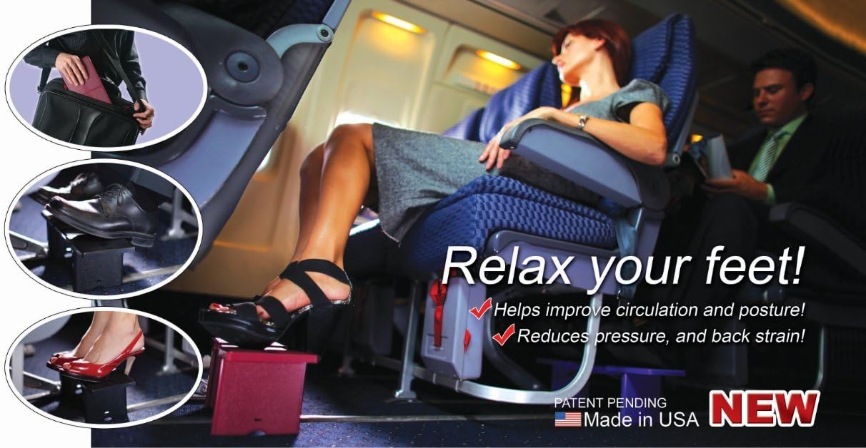 Ergonomic Adjustable Portable Footrest for Office & Home - Lightweight & Foldable for Comfortable Leg Support While Working, Gaming or Traveling