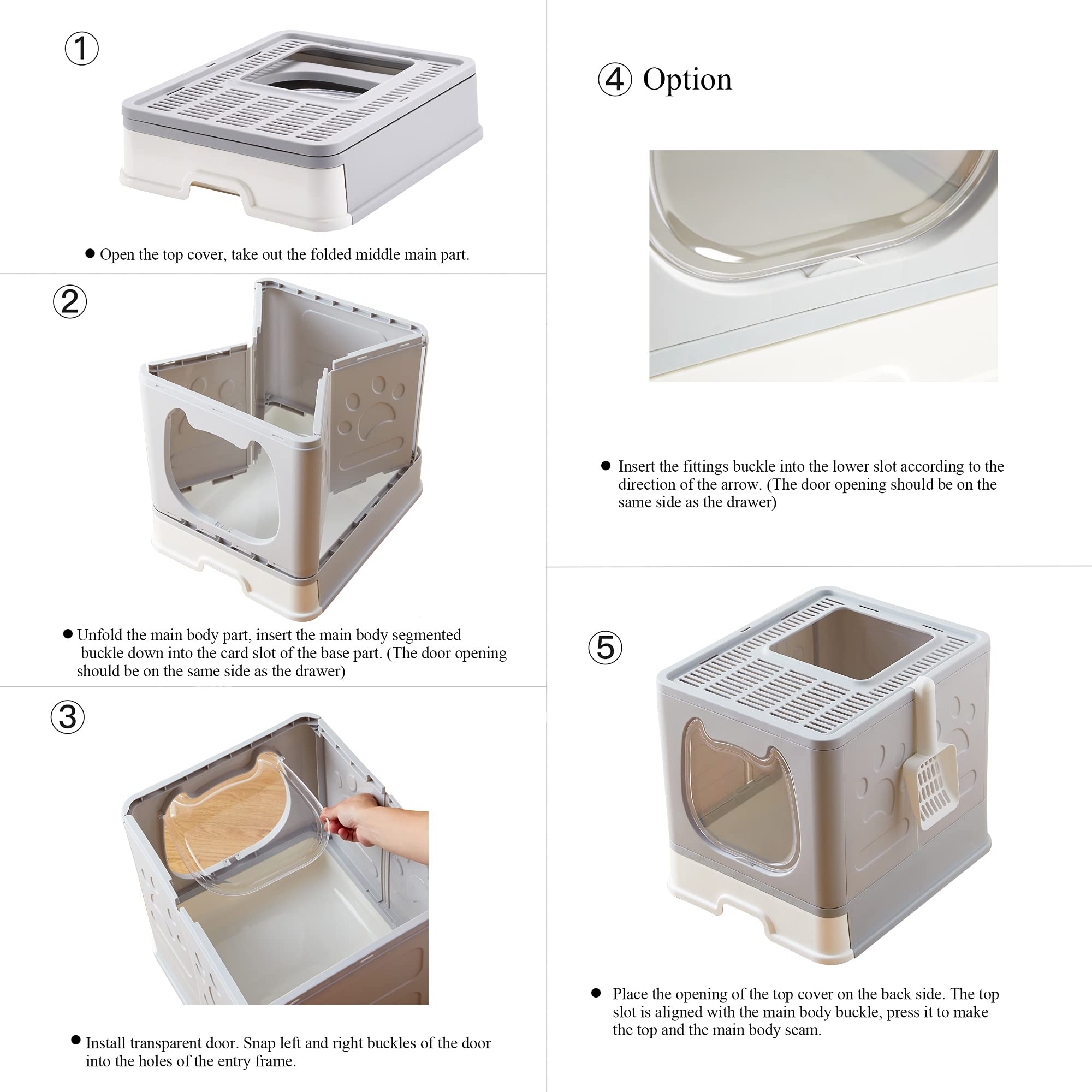 Suhaco Hidden Covered Cat Litter Box Enclosure with Lid - Top Entry Kitty Litter Box for Indoor Cats (Grey) - Perfect for Small Spaces & Odor Control in Apartments