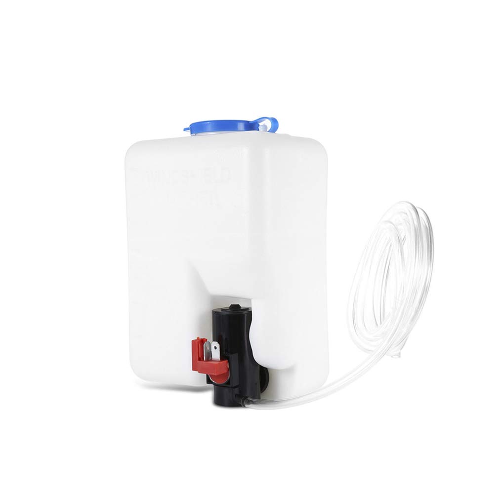AKKNE Universal 12V Car Windshield Wiper System with Washer Tank, Water Pump, Jet Switch & Reservoir - Easy Installation Kit for Auto Glass Cleaning & Maintenance (Fits Most Vehicles) - Perfect for Rainy Weather & Winter Driving Conditions