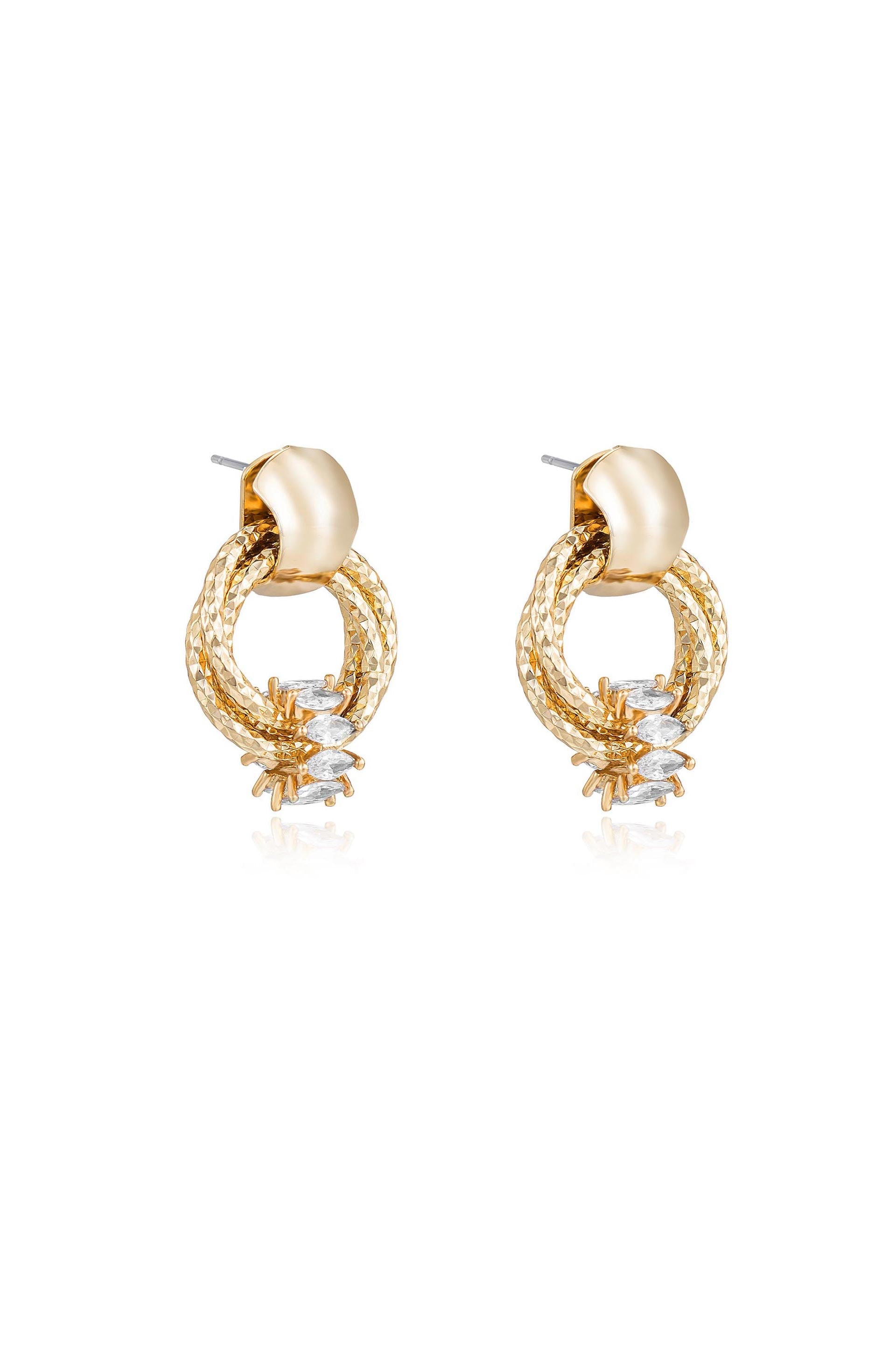 Mini Barrel Crystal Earrings – Elegant Dangle Earrings for Women, Hypoallergenic & Lightweight – Perfect for Parties, Weddings & Everyday Wear