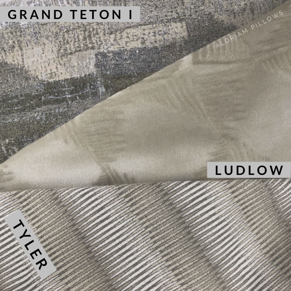 Grand Teton Gray Brown Beige Textured Pillow Cover - Soft Decorative Throw Pillow Case for Couch, Bed, Sofa & Home Decor