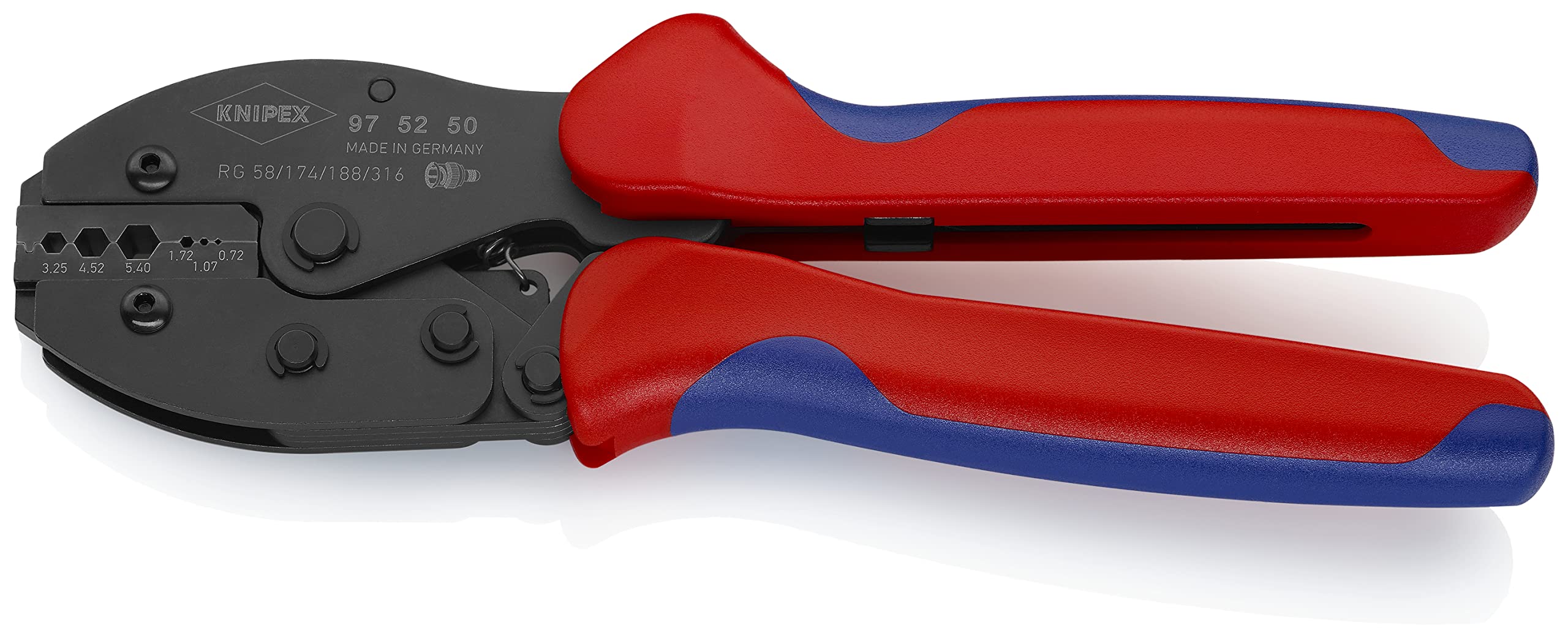Knipex 97 52 50 PreciForce Crimping Pliers for COAX, BNC & TNC Connectors - Professional Cable Tool for Network, Audio & Video Installations