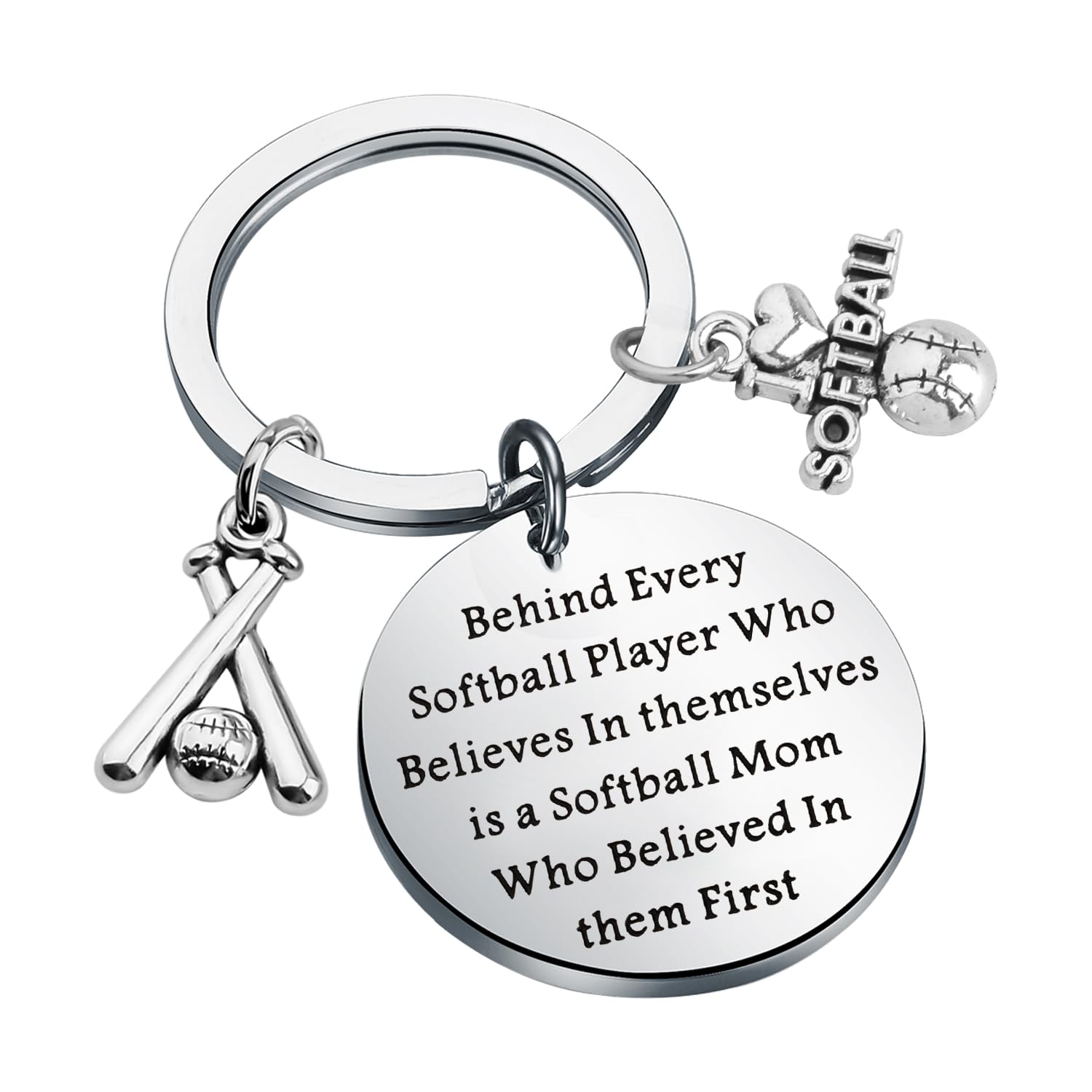 ENSIANTH Softball Mom Keychain - Thoughtful Appreciation Gift for Softball Coaches, Team Moms & Players - Perfect Mother's Day Present for Baseball Lovers - Great for Gameday, Practice & Everyday Use
