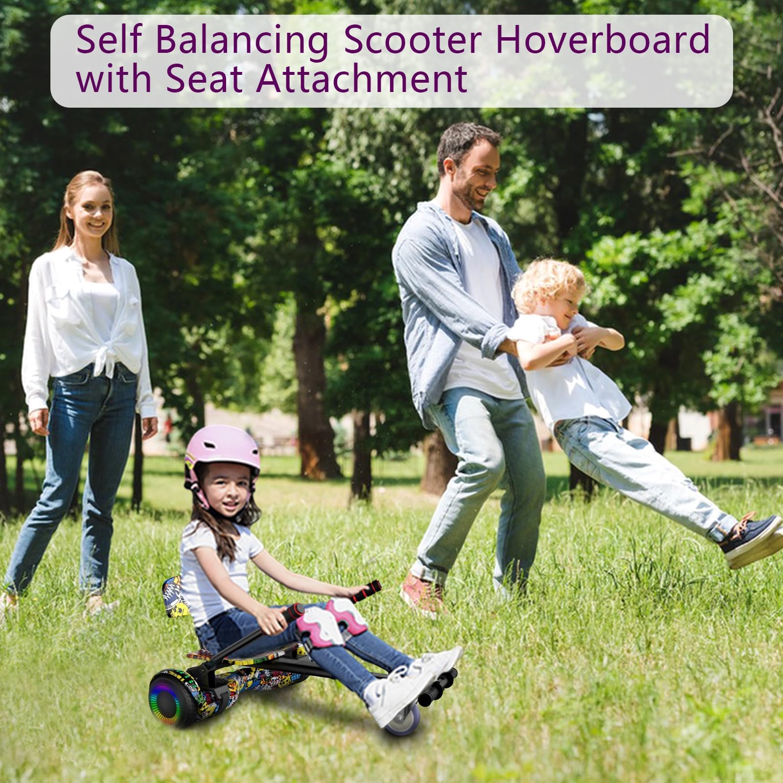 Hoverboard Seat Attachment - Convert Your Hoverboard into a Go Kart | Safe & Comfortable Riding for Kids & Adults | Perfect for Backyard Fun, Parks & Neighborhood Cruising