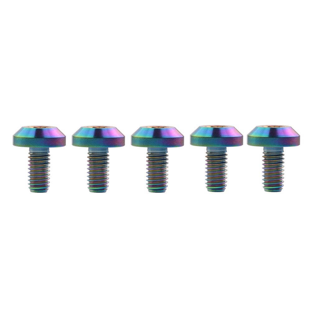 Rainbow Titanium M6x12 15 20 25 30 35mm Umbrella Head Allen Bolts - Pack of 5 - Ideal for Bicycle, Motorcycle, and Outdoor Gear Assembly