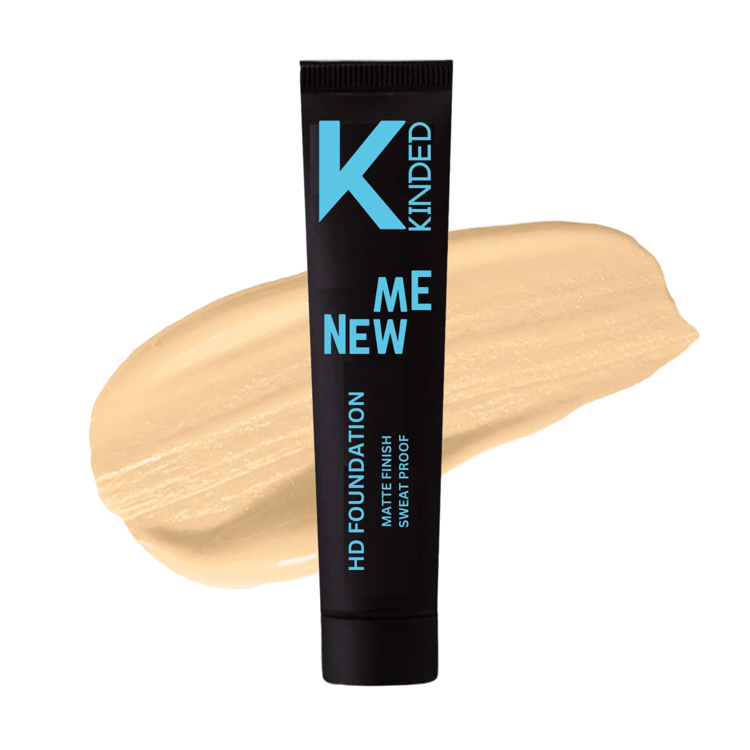 KINDED New Me HD Liquid Foundation - Oil Based Creamy Formula, Matte Finish, 30ml, 01 Light Shade - Sweat Proof, Waterproof, Buildable Coverage for Flawless Face Makeup | Perfect for Daily Wear, Special Occasions & Long-Lasting Makeup Looks