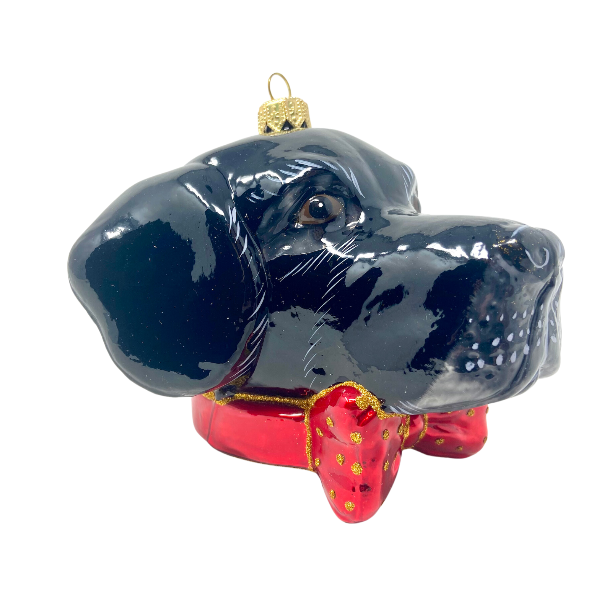 Handmade Black Labrador Blown Glass Christmas Ornament - Unique Dog Lover Gift for Holiday Tree Decor, Pet Memorial Keepsake & Festive Home Decoration