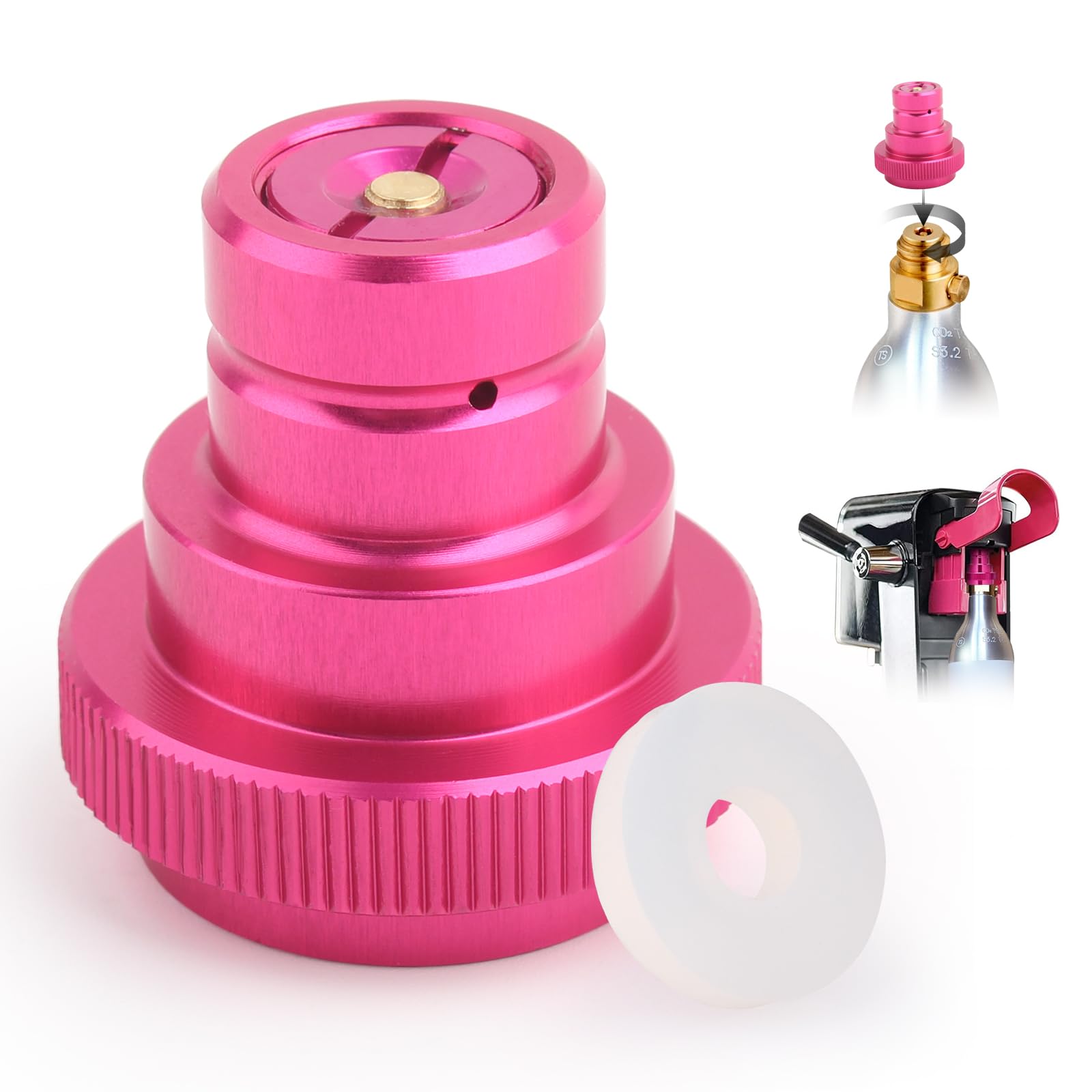 CO2 Quick Adapter for SodaStream & Terra Art DUO Sparkling Water Maker | Replacement CO2 Tank Refill Adapter Accessory | Perfect for Home Carbonation & DIY Sparkling Water Drinks