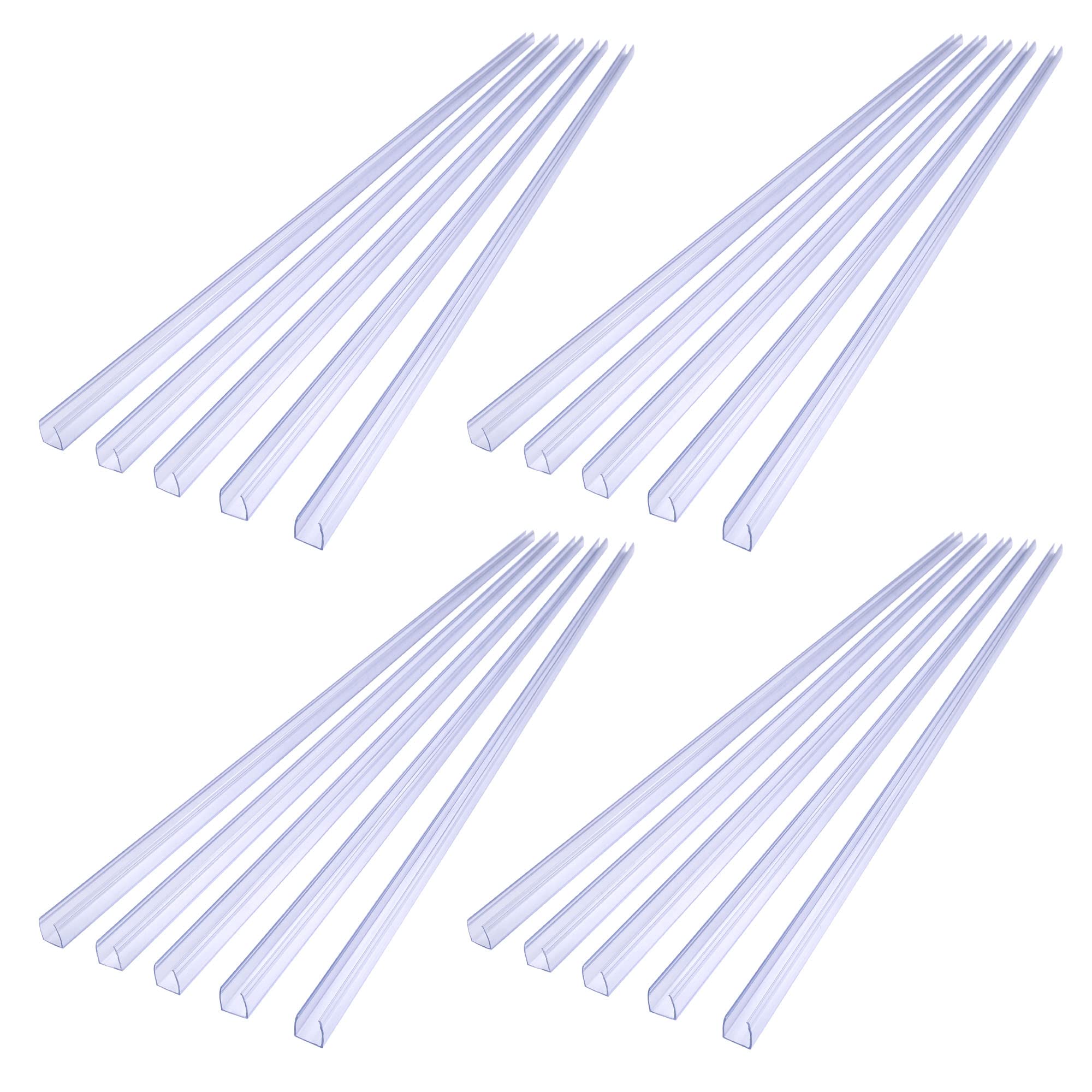 20Pcs Clear PVC Channel Mounting Holder for 9/16