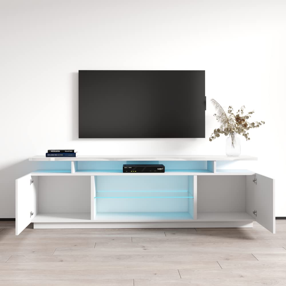 Modern Eva K TV Stand with Matte Glossy Finish - 80