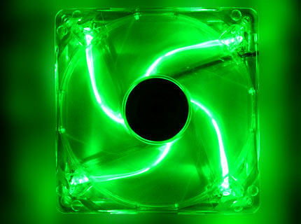 Logisys 120mm x 120mm x 25mm Green Quad LED Computer Case Fan - High Airflow Cooling for PC Gaming, Workstation & Home Office Use